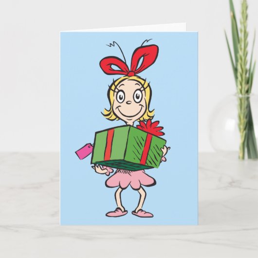 knijpen | Cindy-Lou Who - Holding Cadeau Feestdagen Kaart (Voorkant)