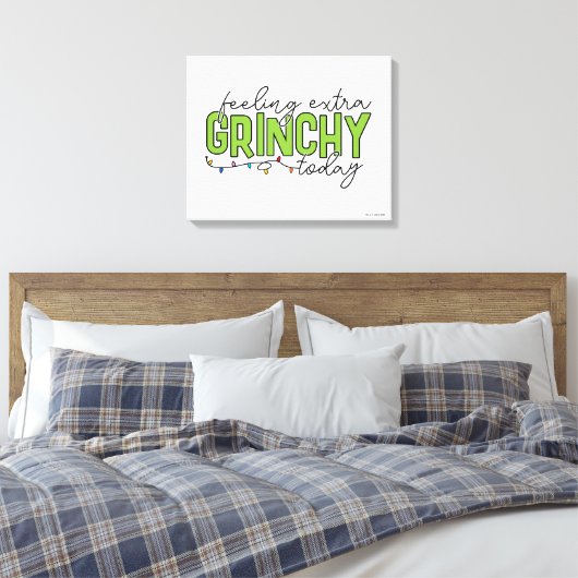 knijpen | Extra grinchy voelen vandaag 4 Canvas Afdruk (Insitu (Slaapkamer))