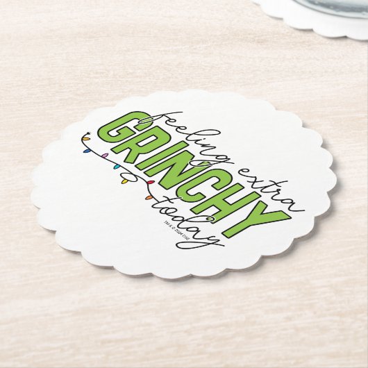knijpen | Extra grinchy voelen vandaag 4 Kartonnen Onderzetters (Gekanteld)