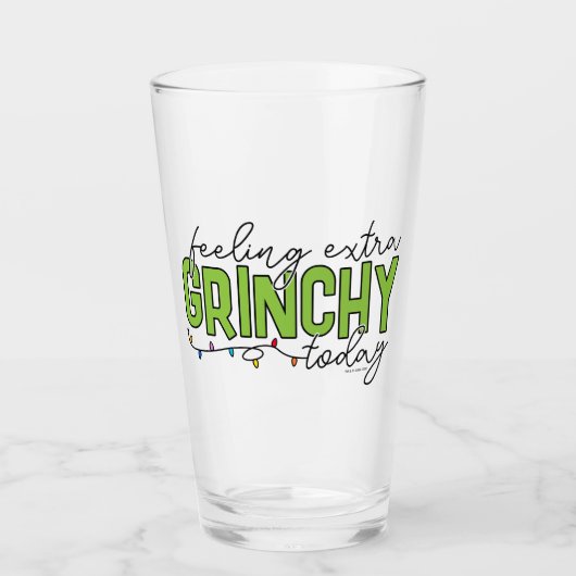 knijpen | Extra grinchy voelen vandaag Glas (Voorkant)
