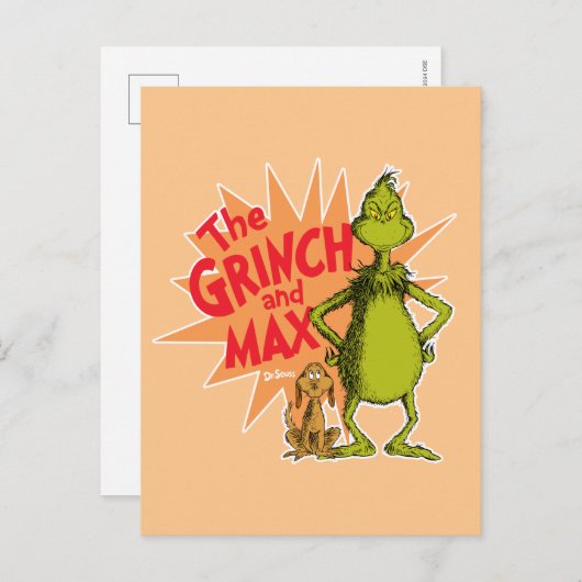 knijpen | Grinch & Max Starburst Briefkaart (Voorkant / Achterkant)