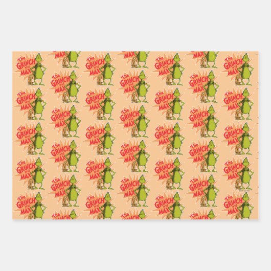 knijpen | Grinch & Max Starburst Inpakpapier Vel (Voorkant 3)
