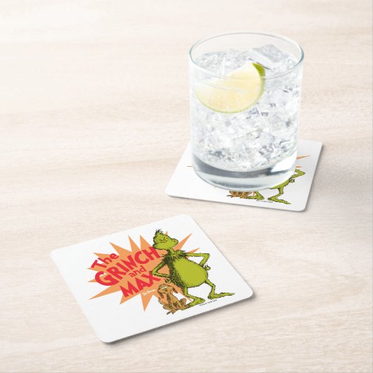 knijpen | Grinch & Max Starburst Kartonnen Onderzetters (Insitu)
