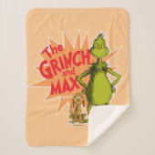 knijpen | Grinch & Max Starburst Sherpa Deken (Voorkant)