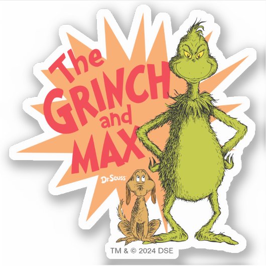 knijpen | Grinch & Max Starburst Sticker (Voorkant)