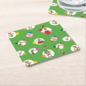 knijpen | Kerststippenpatroon Kartonnen Onderzetters (Schuin)