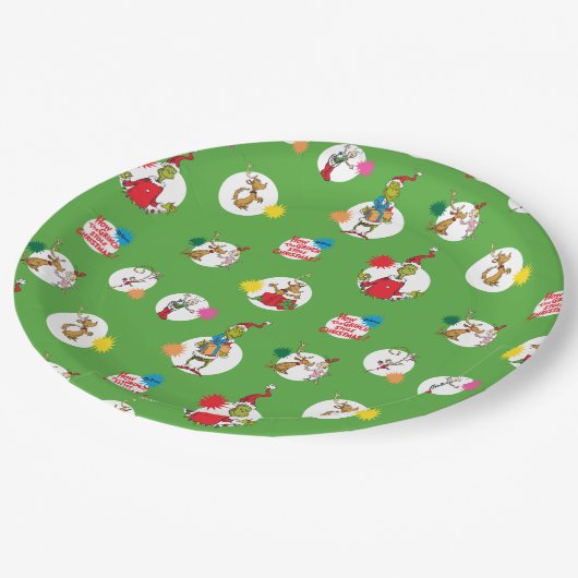 knijpen | Kerststippenpatroon Papieren Bordje (Gekanteld)