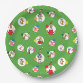 knijpen | Kerststippenpatroon Papieren Bordje (Voorkant)