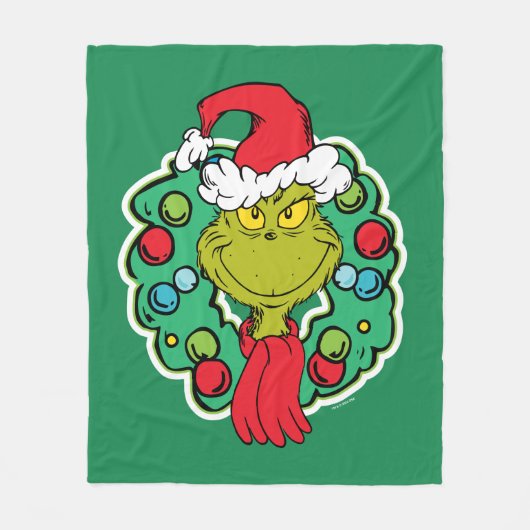 knijpen | Kerstvakantie krans Fleece Deken (Voorkant)