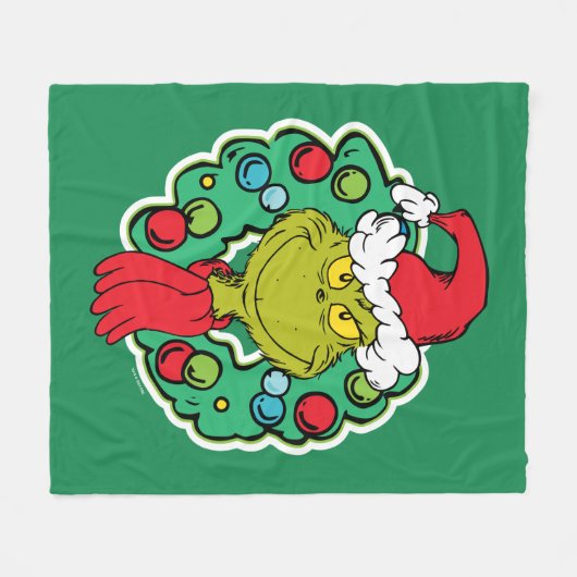 knijpen | Kerstvakantie krans Fleece Deken (Voorkant (Horizontaal))