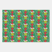 knijpen | Kerstvakantie krans Inpakpapier Vel (Voorkant 3)