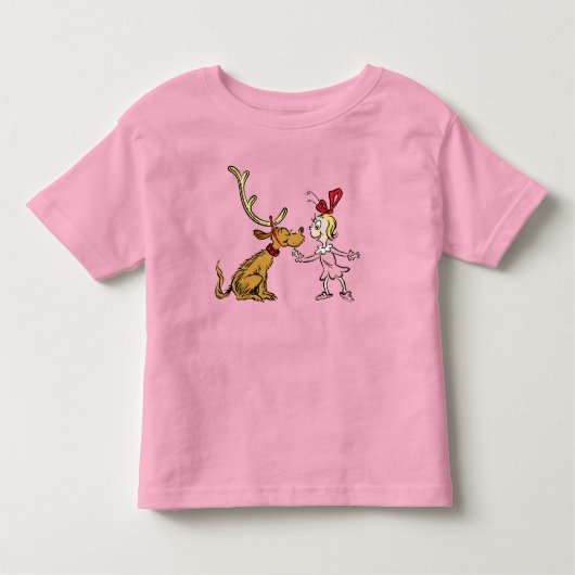 knijpen | Max & Cindy Lou Wie Kinder Shirts (Voorkant)