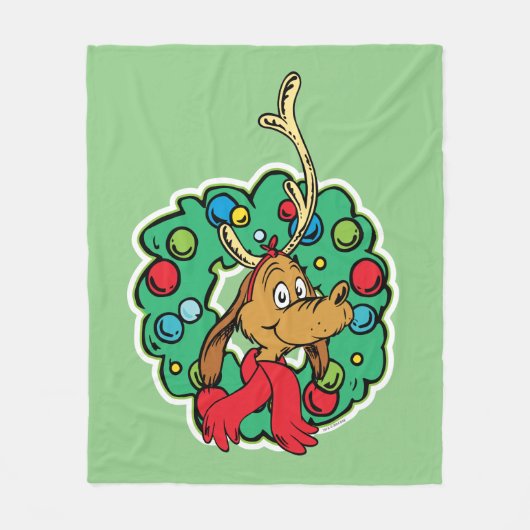 knijpen | Max Kerstkrans Fleece Deken (Voorkant)