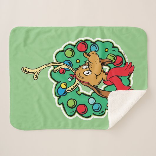 knijpen | Max Kerstkrans Sherpa Deken (Voorkant (horizontaal))