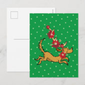knijpen | Max Kerstmis Pointsettia Briefkaart (Voorkant / Achterkant)