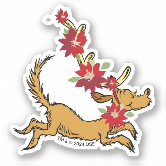 knijpen | Max Kerstmis Pointsettia Sticker (Voorkant)