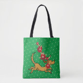 knijpen | Max Kerstmis Pointsettia Tote Bag (Voorkant)