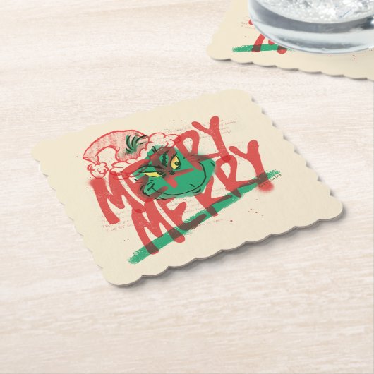 knijpen | Merry Merry Grunge Graphic Kartonnen Onderzetters (Gebogen)