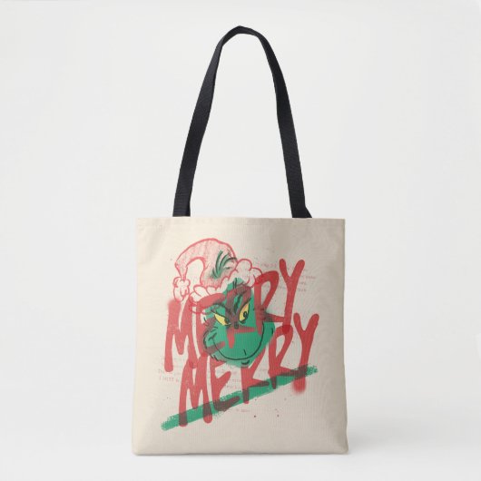 knijpen | Merry Merry Grunge Graphic Tote Bag (Voorkant)