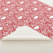 knijpen | Rood damast patroon Sherpa Deken (3/4)