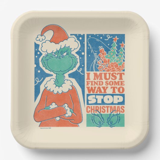 knijpen | Stop Christmas Graphic Papieren Bordje (Voorkant)