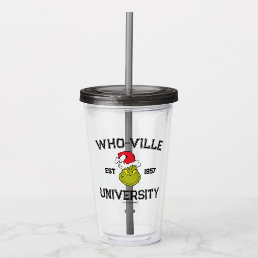knijpen | Who-ville University EST 1957 Acryl Drinkbeker (Voorkant)