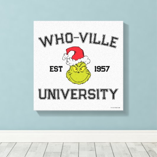knijpen | Who-ville University EST 1957 Canvas Afdruk (Insitu (Houten vloer))