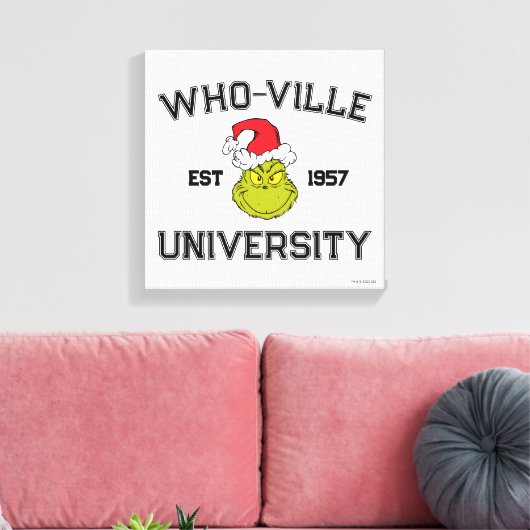 knijpen | Who-ville University EST 1957 Canvas Afdruk (Insitu (Woonkamer))