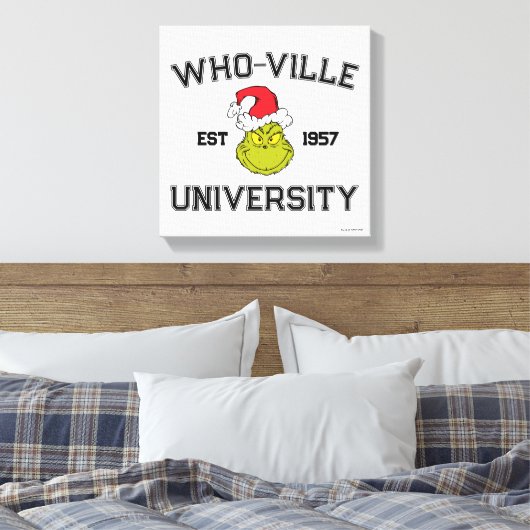 knijpen | Who-ville University EST 1957 Canvas Afdruk (Insitu (Slaapkamer))