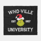 knijpen | Who-ville University EST 1957 Fleece Deken (Voorkant (Horizontaal))