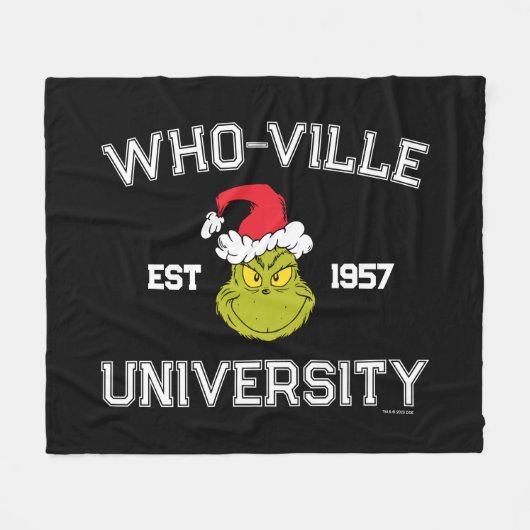 knijpen | Who-ville University EST 1957 Fleece Deken (Voorkant (Horizontaal))