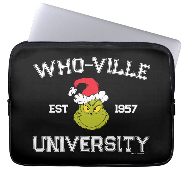 knijpen | Who-ville University EST 1957 Laptop Sleeve (Voorkant)