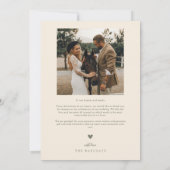 Knijpend hand getrokken lijn olijf groen bruiloft  bedankkaart (Achterkant)