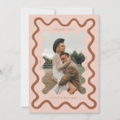 Knijpend hand getrokken lijn terracotta bruiloft f bedankkaart (Voorkant)