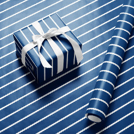 Knijpende lijnen schattige eenvoudige blauw witte  cadeaupapier