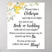 Knijper Lemons & Roses Bruidsshowerspel Bord Poster (Voorkant)