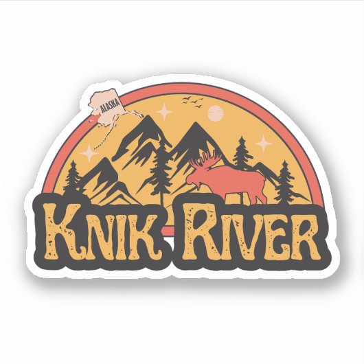 Knik-rivier, Alaska-sticker Sticker (Voorkant)