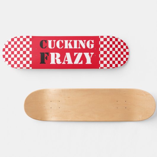 Knikkend Frazy rood en wit dambord Persoonlijk Skateboard (Horizontaal)