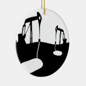 Knikkende ezels met kopieerruimte voor aanpassing keramisch ornament (Rechts)