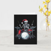 Knikkerende Kerstman die op een drum speelt Percus Kaart (Gele Bloem)