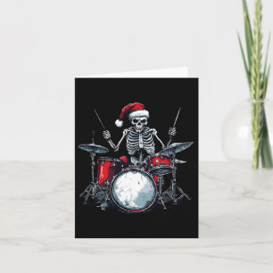 Knikkerende Kerstman die op een drum speelt Percus Kaart