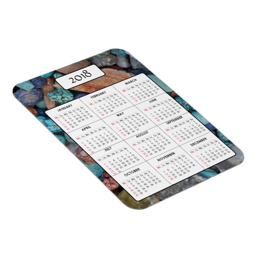 Knikkers en stenen 2018 Kalender Magneet (Rechterzijde)