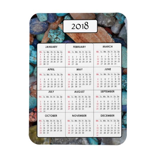 Knikkers en stenen 2018 Kalender Magneet (Verticaal)