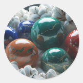 knikkers in katoen ronde sticker (Voorkant)