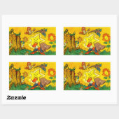 Knip de Star Rect. Sticker-7 vormen & 2 formaten Rechthoekige Sticker (Vel)