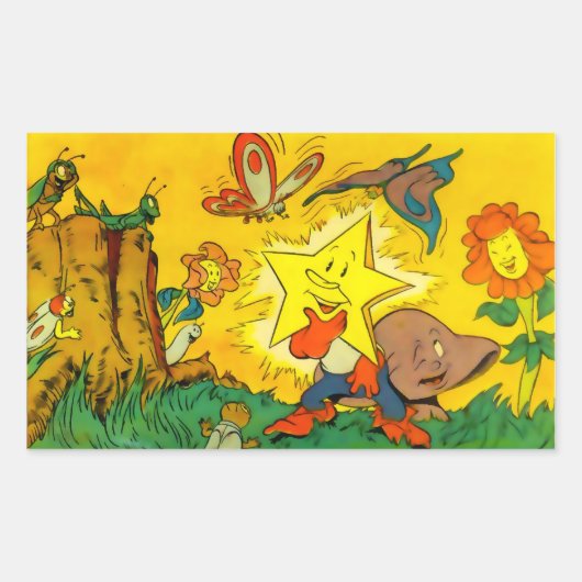 Knip de Star Rect. Sticker-7 vormen & 2 formaten Rechthoekige Sticker (Voorkant)