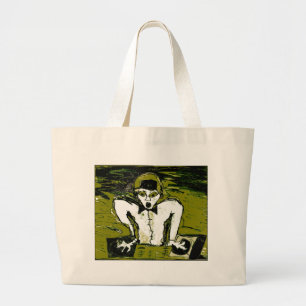 knip dj tekening graffiti grote tote bag