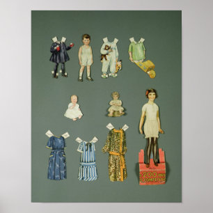 Knip doll en kleren uit, eind jaren 20, begin jare poster