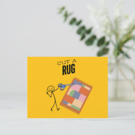 Knip een vloerkleed ansichtkaart briefkaart
