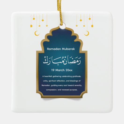 Knip Eid Mubarak Kaart  Keramisch Ornament (Voorkant)